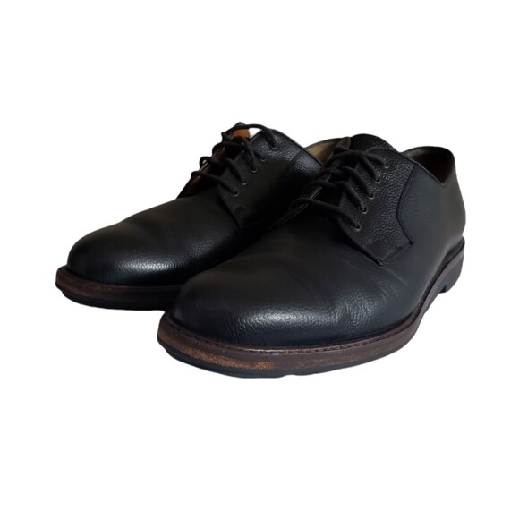 Salvatore Ferragamo Studio Pebble Grain Leather Shoes Black Oxford Derby Men Sz8 main image 7